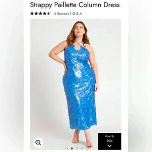 ELOQUII Strappy Paillette Column Dress NWT